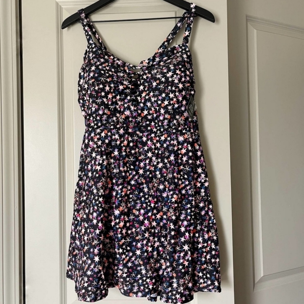 Torrid Star Swimsuit - Wireless Lattice Bathing Suit Swim Dress w Brief 2X - Picture 3 of 9